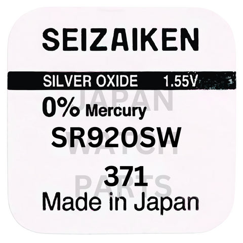 Seizaiken SR920SW Silver Oxide Watch Battery | Genuine Japan Made | 371 | Long-Lasting Power