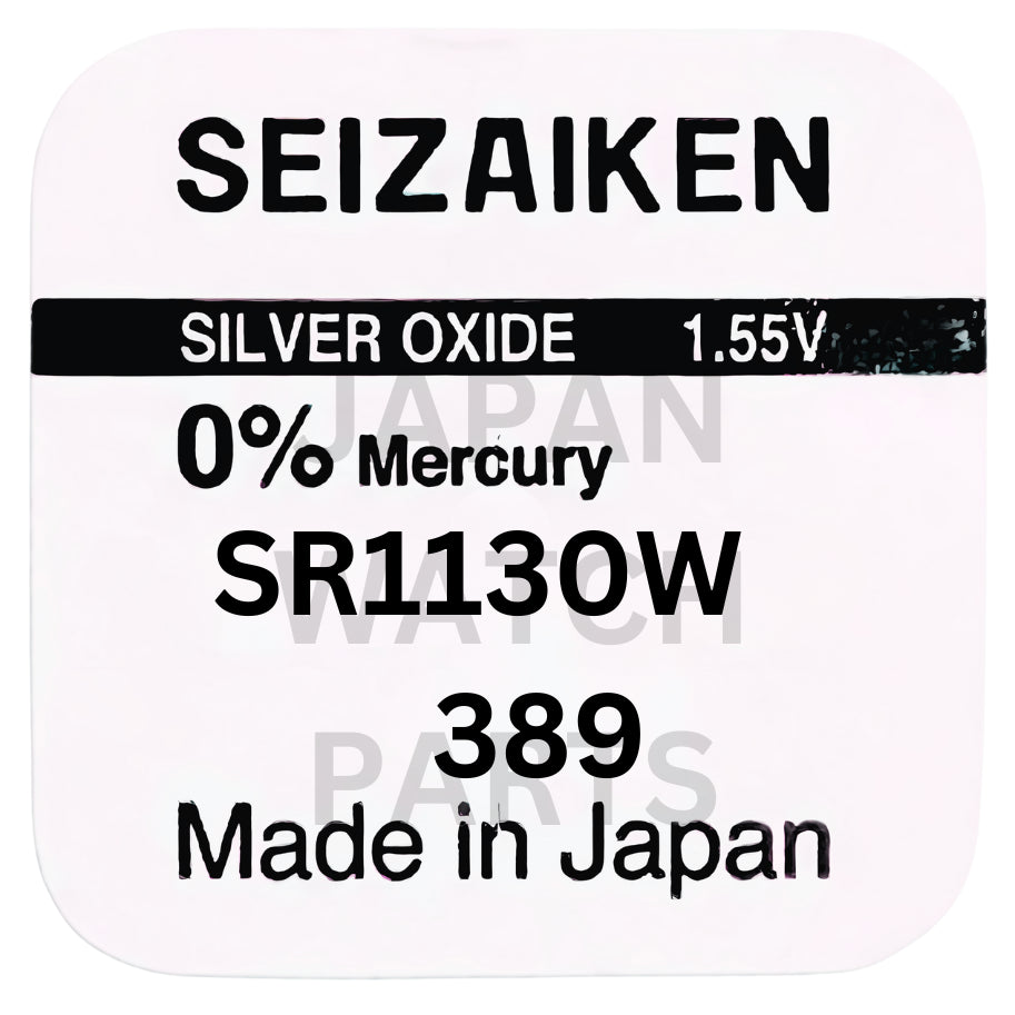 Seizaiken SR1130W Silver Oxide Watch Battery | Genuine Japan Made | 389 | Long-Lasting Power