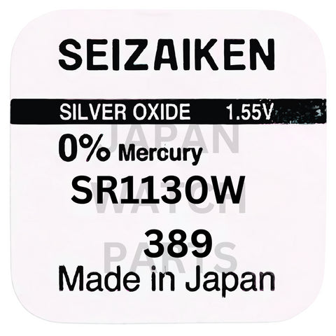 Seizaiken SR1130W Silver Oxide Watch Battery | Genuine Japan Made | 389 | Long-Lasting Power