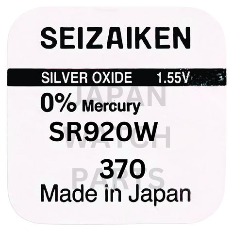 Seizaiken SR920W Silver Oxide Watch Battery | Genuine Japan Made | 370 | Long-Lasting Power