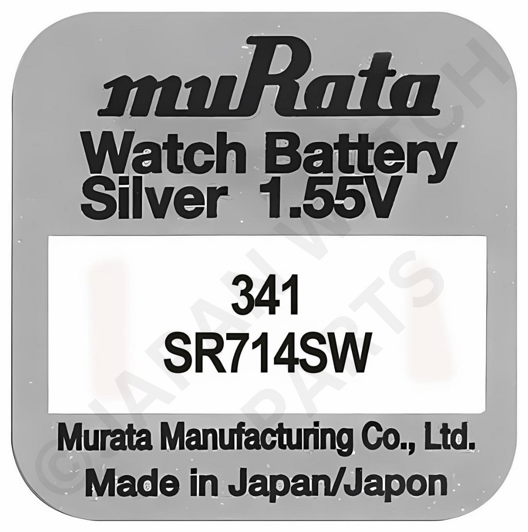 Murata 341 SR714SW 1.55v Silver Oxide, Mercury Free Watch Battery - Made In Japan