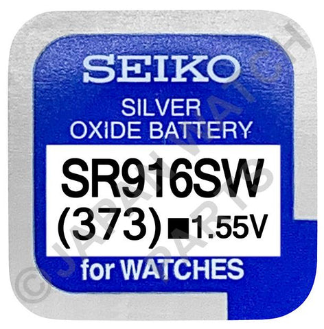 Seiko 373 SR916SW 1.55v Silver Oxide, Mercury Free Watch Battery - Made In Japan