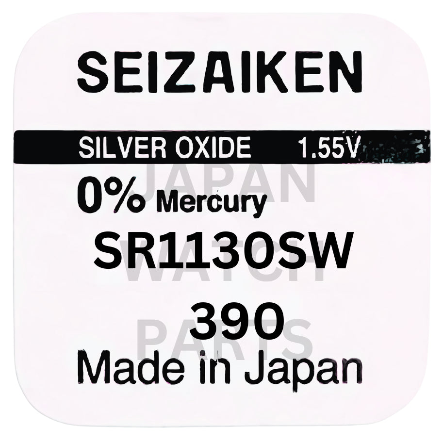 Seizaiken SR1130SW Silver Oxide Watch Battery | Genuine Japan Made | 390 | Long-Lasting Power