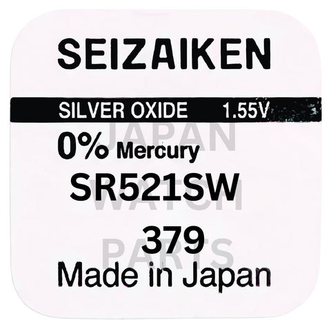 Seizaiken SR521SW Silver Oxide Watch Battery | Genuine Japan Made | 379 | Long-Lasting Power
