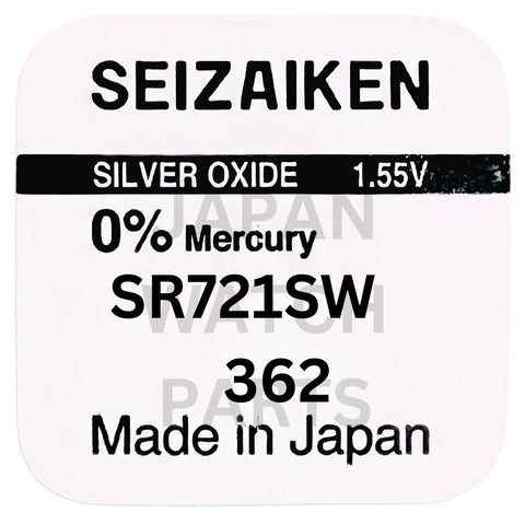 Seizaiken SR721SW Silver Oxide Watch Battery | Genuine Japan Made | 362 | Long-Lasting Power