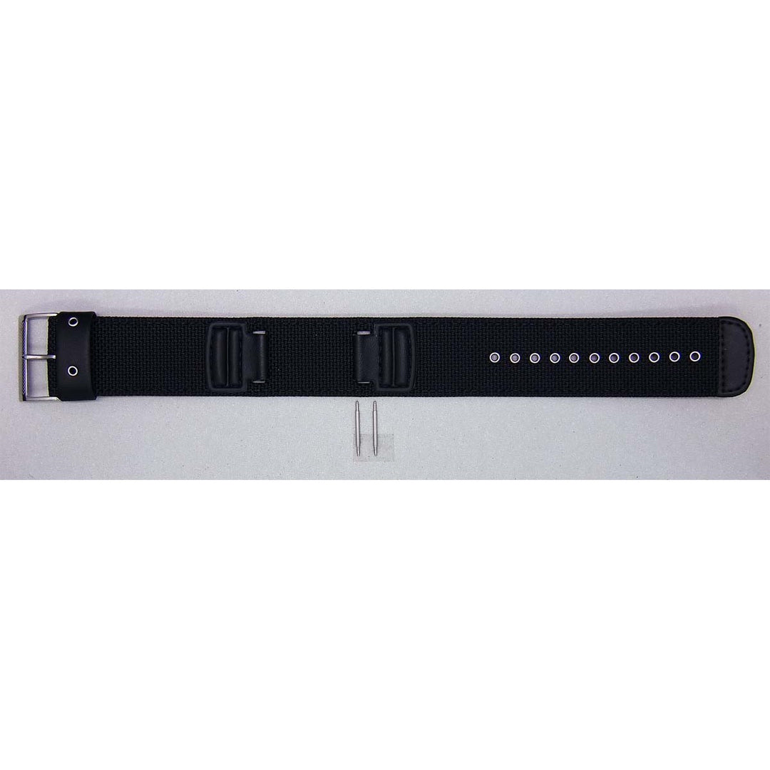 Genuine Casio replacement watch strap for AW-591MS-1A, black colour, part number 10277802