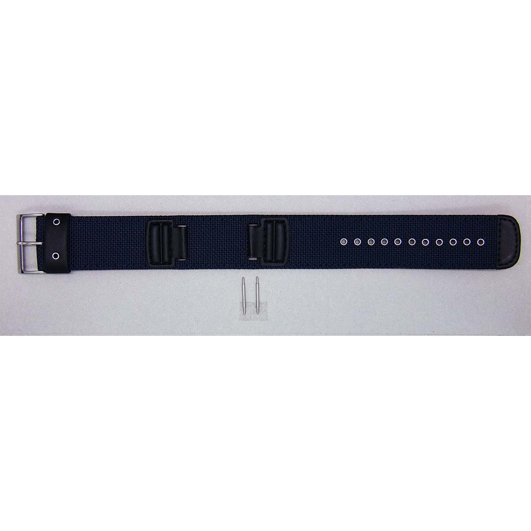 Genuine Casio replacement watch strap for AW-591MS-2A, blue colour, part number 10277803