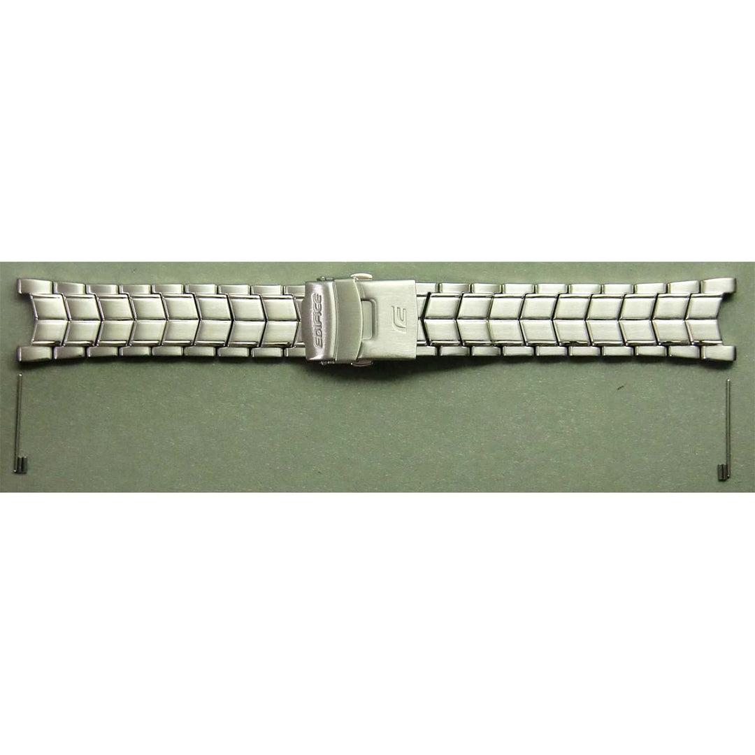 Genuine Casio replacement watch strap for EF-524SP-1AV, EF-524D-7AV, EF-524D-1AV, silver colour, part number 10293684