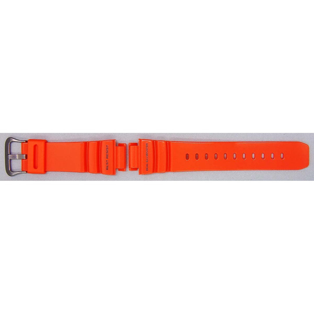 Genuine Casio replacement watch strap for G-9100R-4, orange colour, part number 10311635