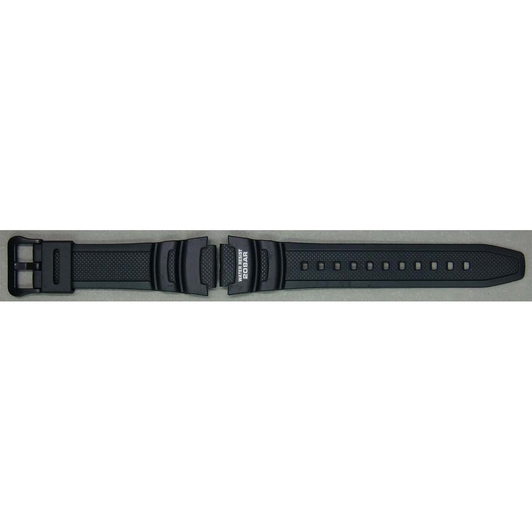 Genuine Casio replacement watch strap for AQW-100-1A, black colour, part number 10318603