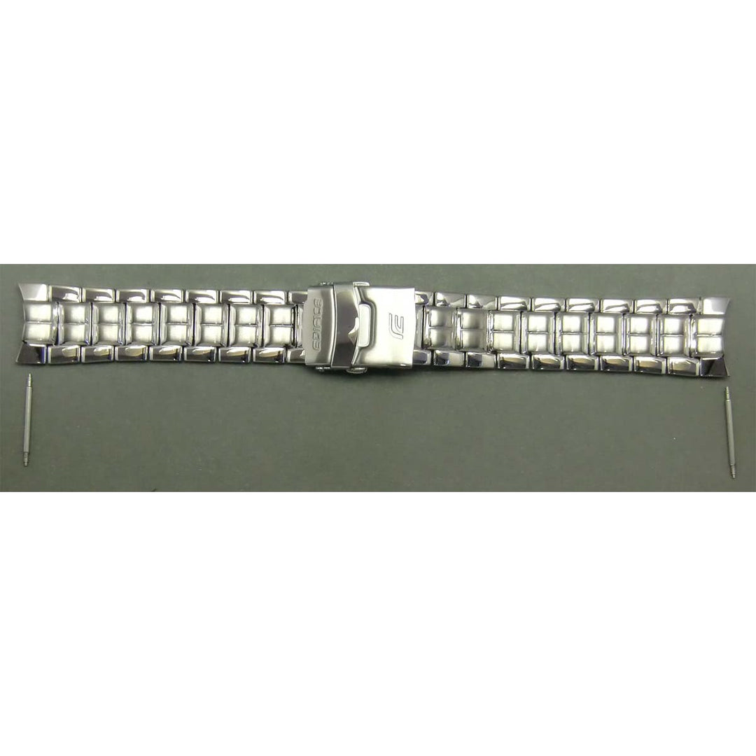 Genuine Casio replacement watch strap for EF-544D-1AV, silver colour, part number 10337273