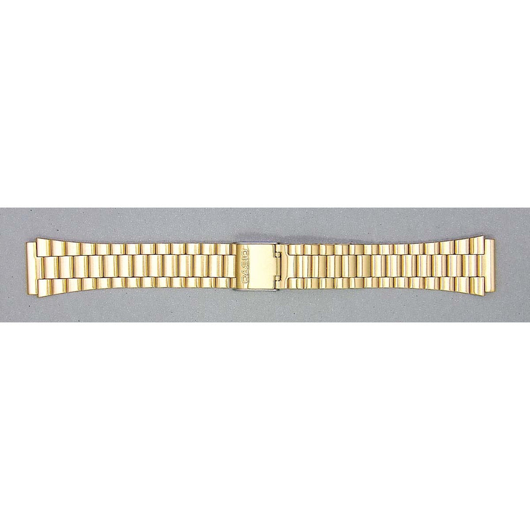 Genuine Casio replacement watch strap for B640WGG-9, AQ-230GA-9DUMQ, AQ-230GA-9DMQ, AQ-230GA-9D(5154), AQ-230GA-9BUMQ, gold colour, part number 10339808