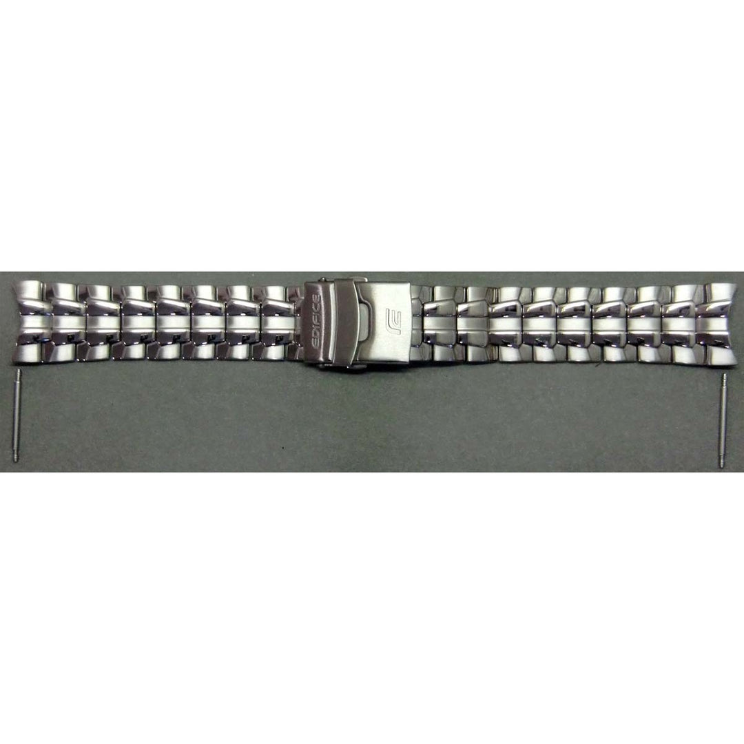 Genuine Casio replacement watch strap for EF-550RBSP-1AV, EF-550D-7AV, EF-550D-1AV, silver colour, part number 10350251