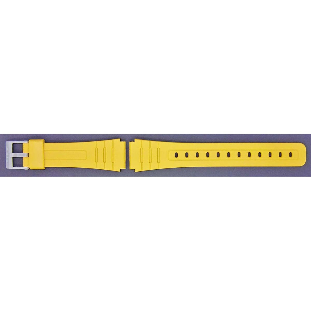 Genuine Casio replacement watch strap for F-91WC-9A, yellow colour, part number 10361916