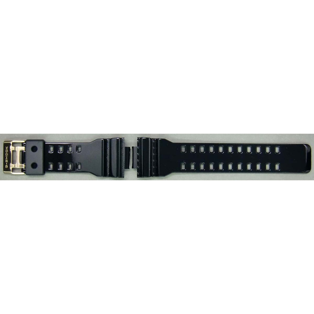 Genuine Casio replacement watch strap for GD-100GB-1, GAC-100BR-1A, GA-140GB-1A1, black colour, part number 10391028