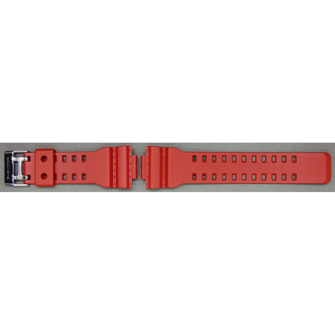 Genuine Casio replacement watch strap for GA-140-4A, GA-110FC-1A, GA-100B-4A, red colour, part number 10395226