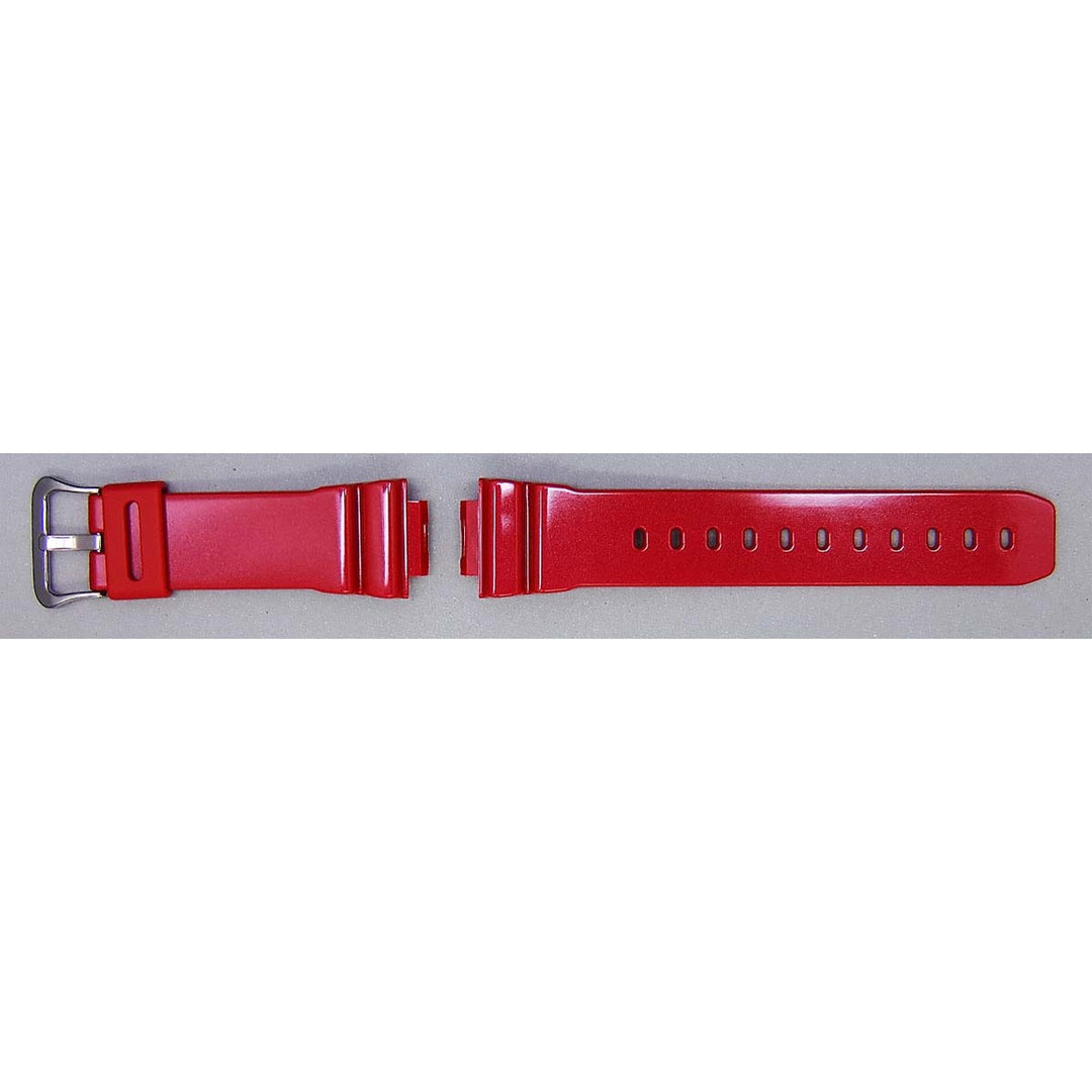 Genuine Casio replacement watch strap for DW-6900MF-4, red colour, part number 10427910