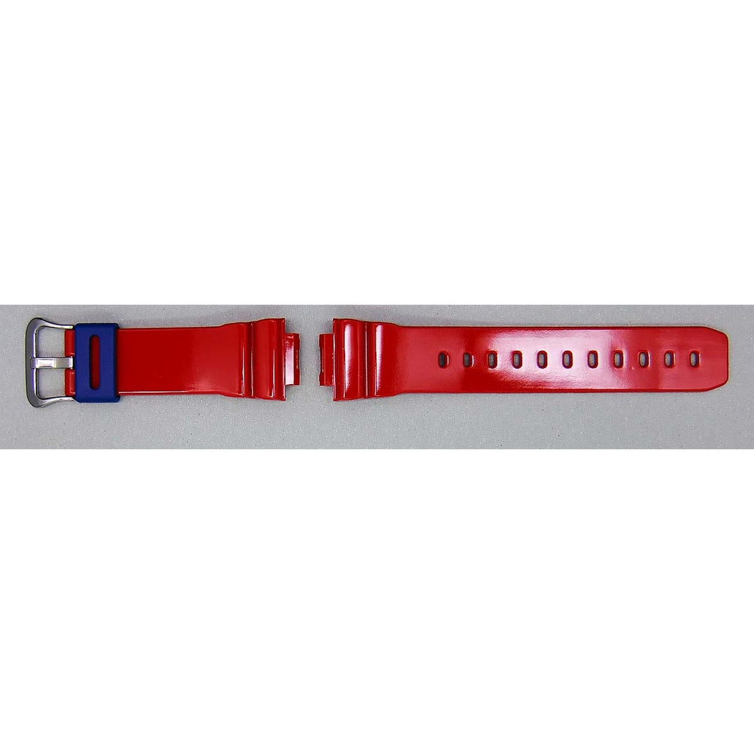 Genuine Casio replacement watch strap for DW-6900AC-2, red colour, part number 10441411