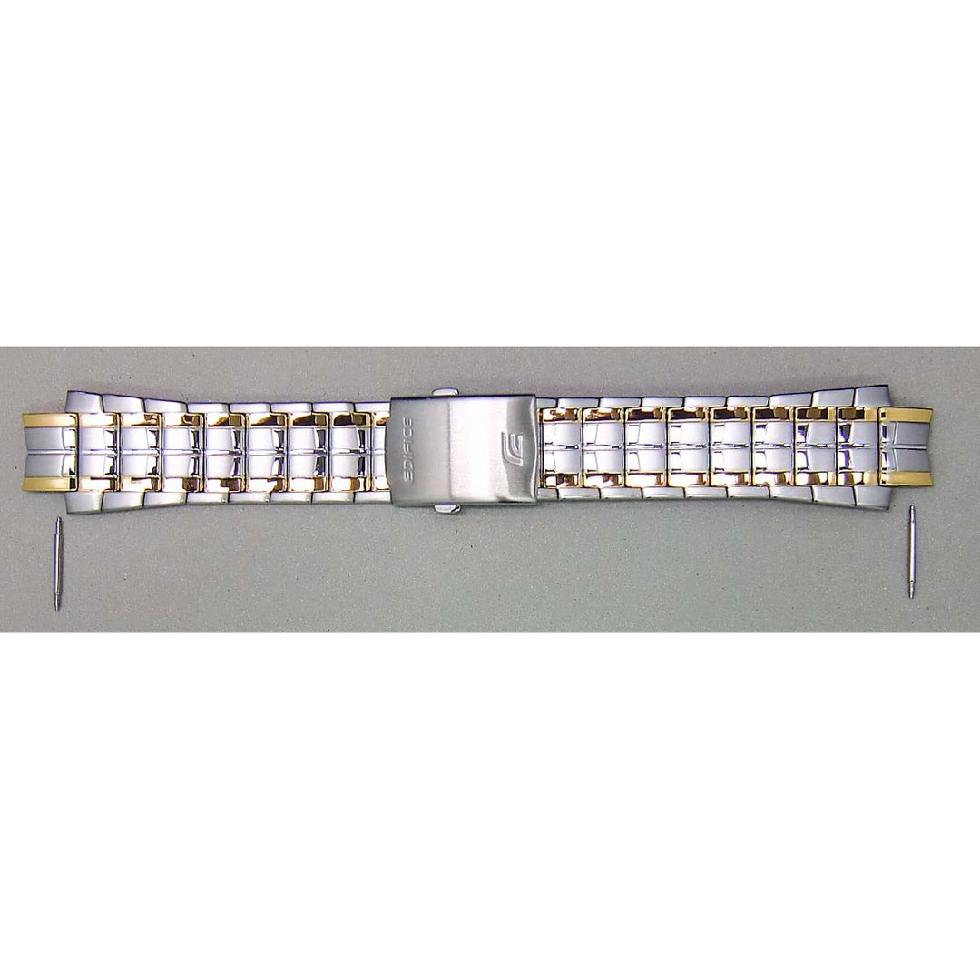 Genuine Casio replacement watch strap for EFR-549SG-7AV, EFR-549SG-1AV, silver & gold colour, part number 10505172