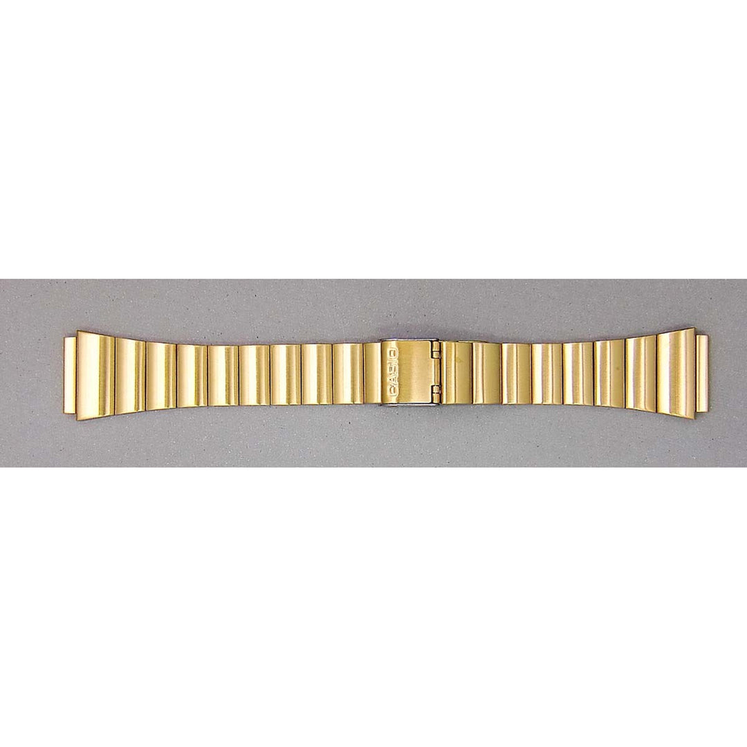 Genuine Casio replacement watch strap for CA-506G-9A, gold colour, part number 10518590