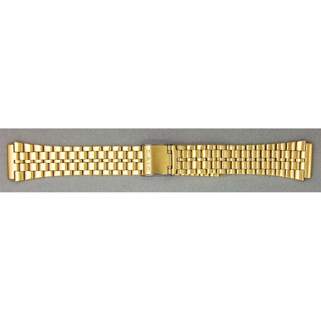 Genuine Casio replacement watch strap for A159WGED-1, A159WGEA-9A, A159WGEA-5, A159WGEA-4A, A159WGEA-1, gold colour, part number 10574977