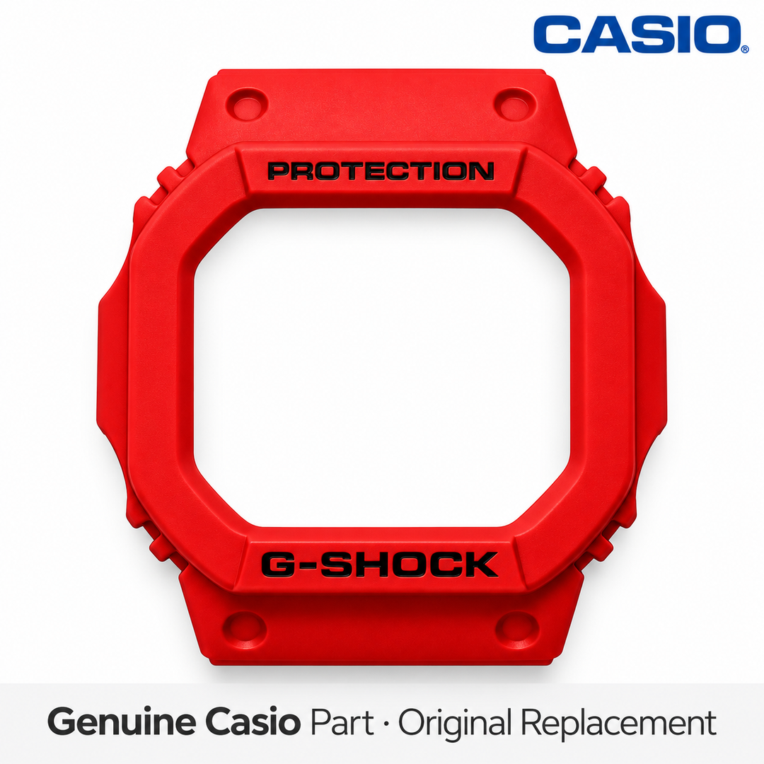 Genuine Casio G-Shock red resin bezel, part 10588493, fits GW-M5610RB-4