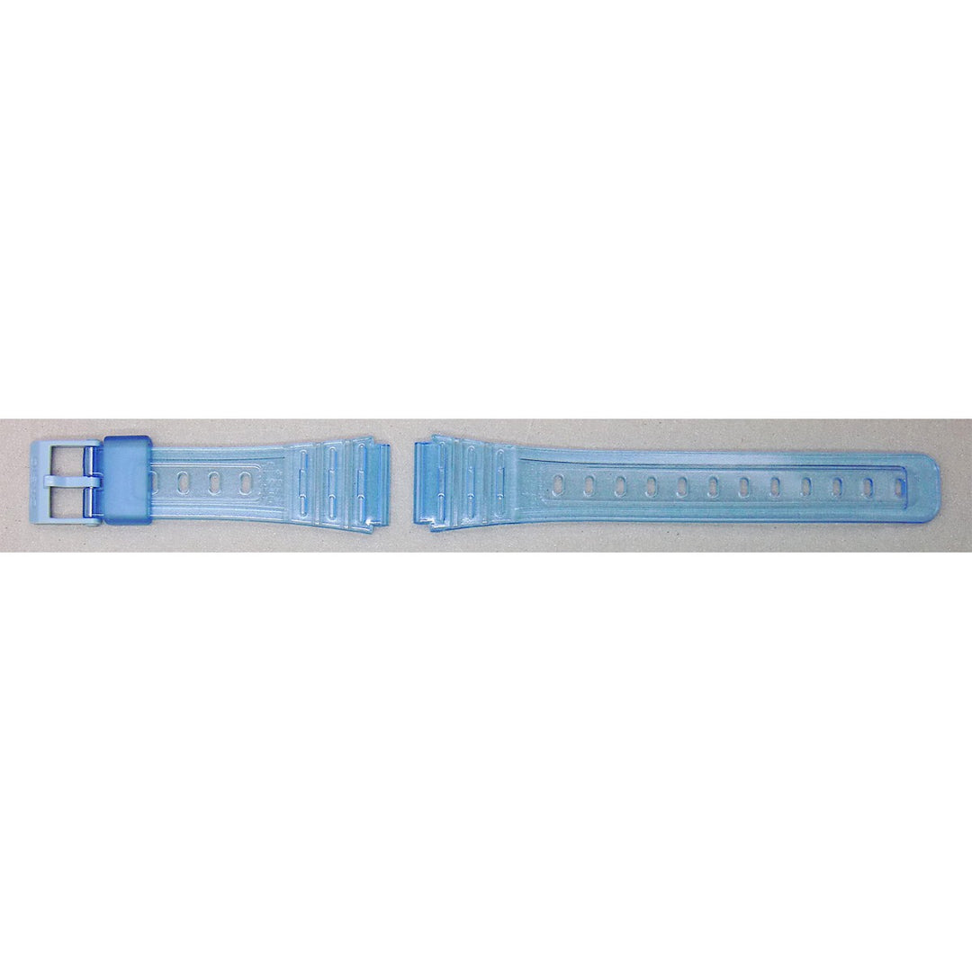 Genuine Casio replacement watch strap for F-91WS-2, clear colour, part number 10605128