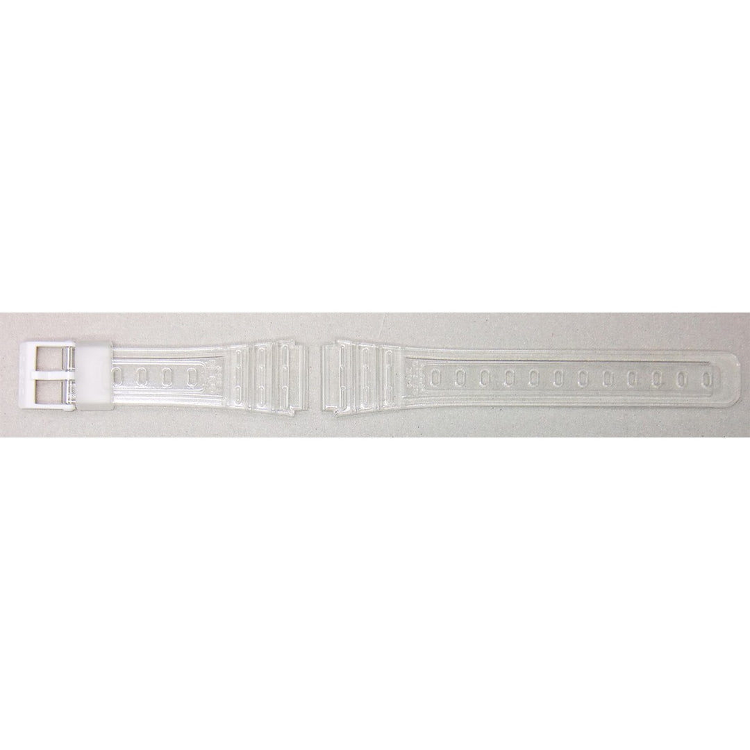 Genuine Casio replacement watch strap for F-91WS-7, clear colour, part number 10605130