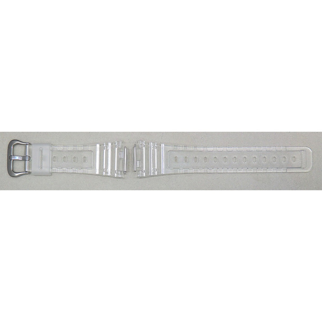Genuine Casio replacement watch strap for GA-2100SRS-7A, GA-2100SKE-7A, DWE-5600KS-7, clear colour, part number 10618781