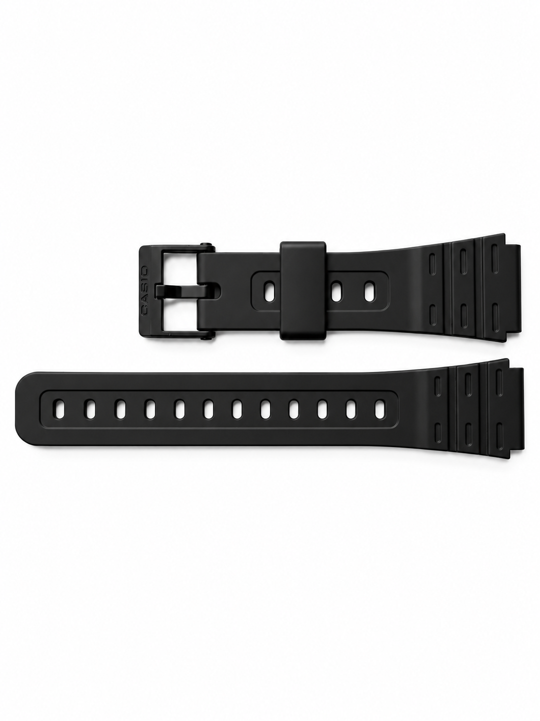 Genuine Casio replacement watch strap for F-105W, W-59, F-91W, W-63, W-64, W-85, black colour, part number 71604816