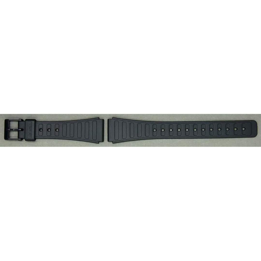 Genuine Casio replacement watch strap for F-28W-1QY, black colour, part number 71607366