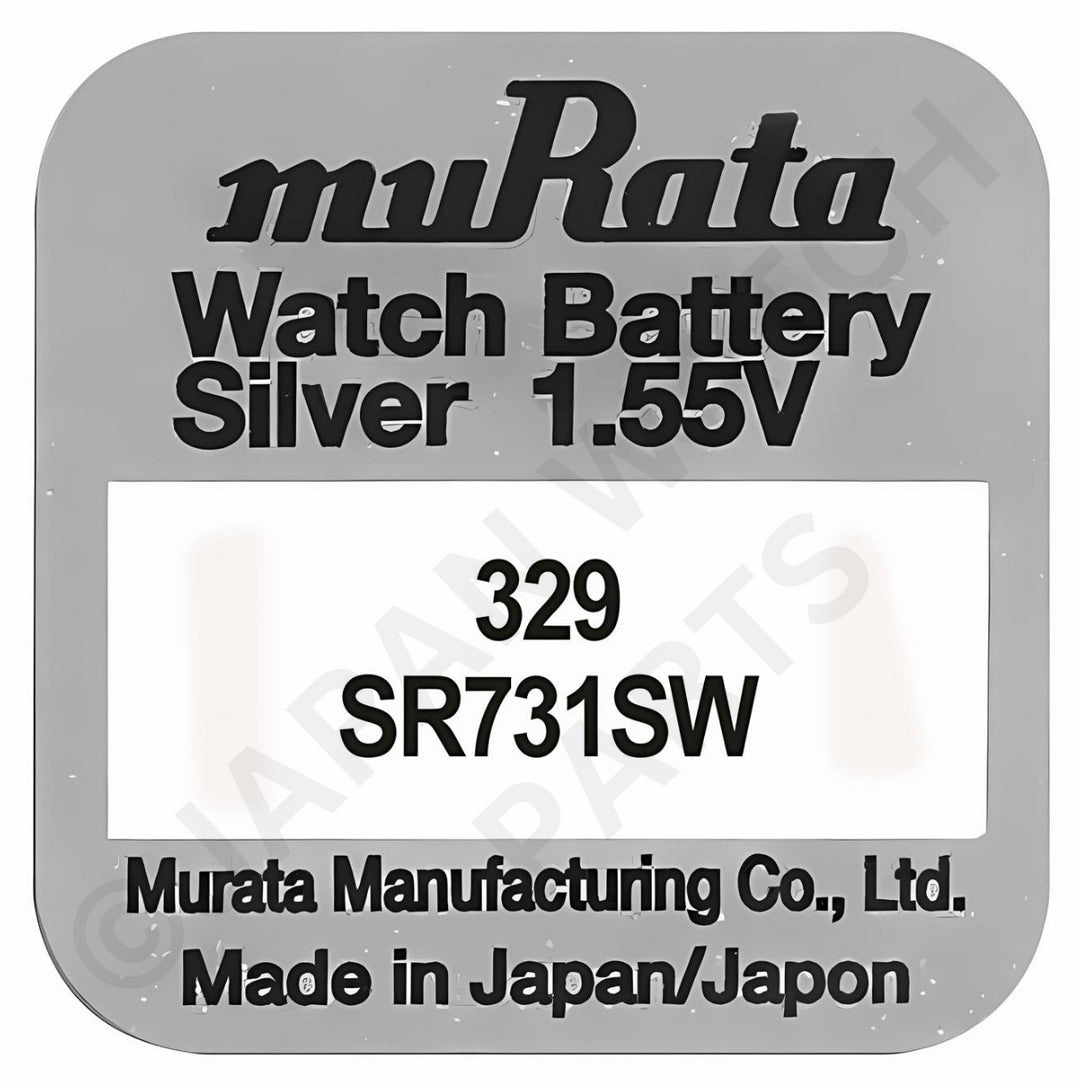 Murata 329 SR731SW 1.55v Silver Oxide, Mercury Free Watch Battery - Made In Japan