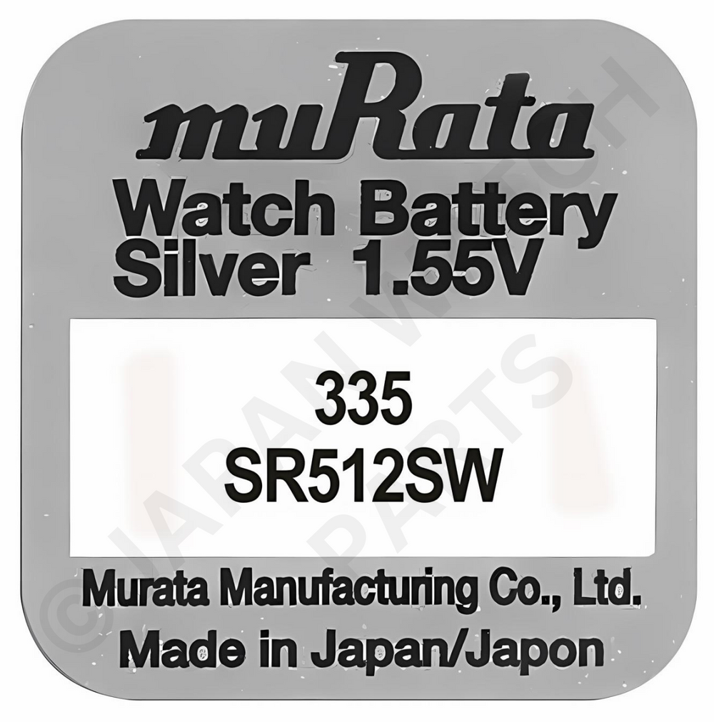 Murata 335 SR512SW 1.55v Silver Oxide, Mercury Free Watch Battery - Made In Japan
