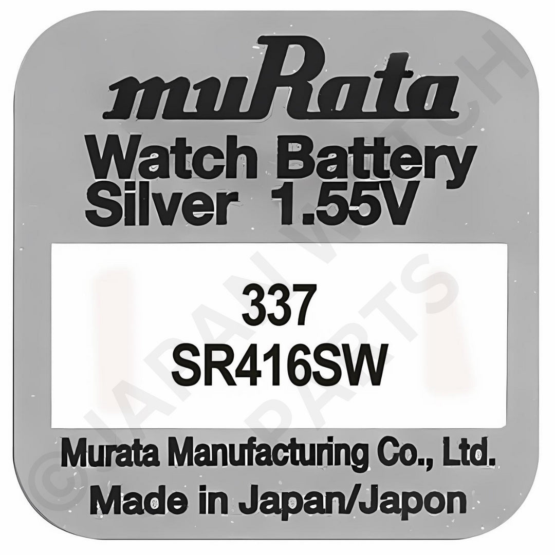 Murata 337 SR416SW 1.55v Silver Oxide, Mercury Free Watch Battery - Made In Japan