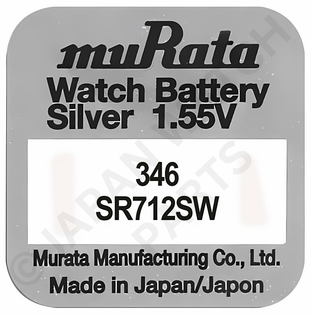 Murata 346 SR712SW 1.55v Silver Oxide, Mercury Free Watch Battery - Made In Japan