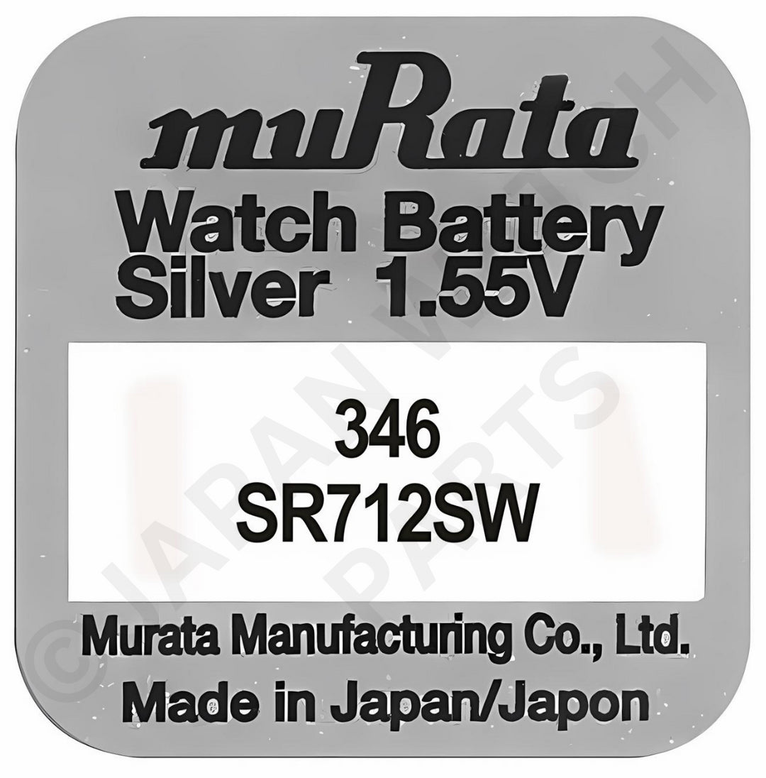 Murata 346 SR712SW 1.55v Silver Oxide, Mercury Free Watch Battery - Made In Japan