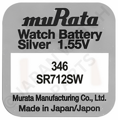 Murata 346 SR712SW 1.55v Silver Oxide, Mercury Free Watch Battery - Made In Japan