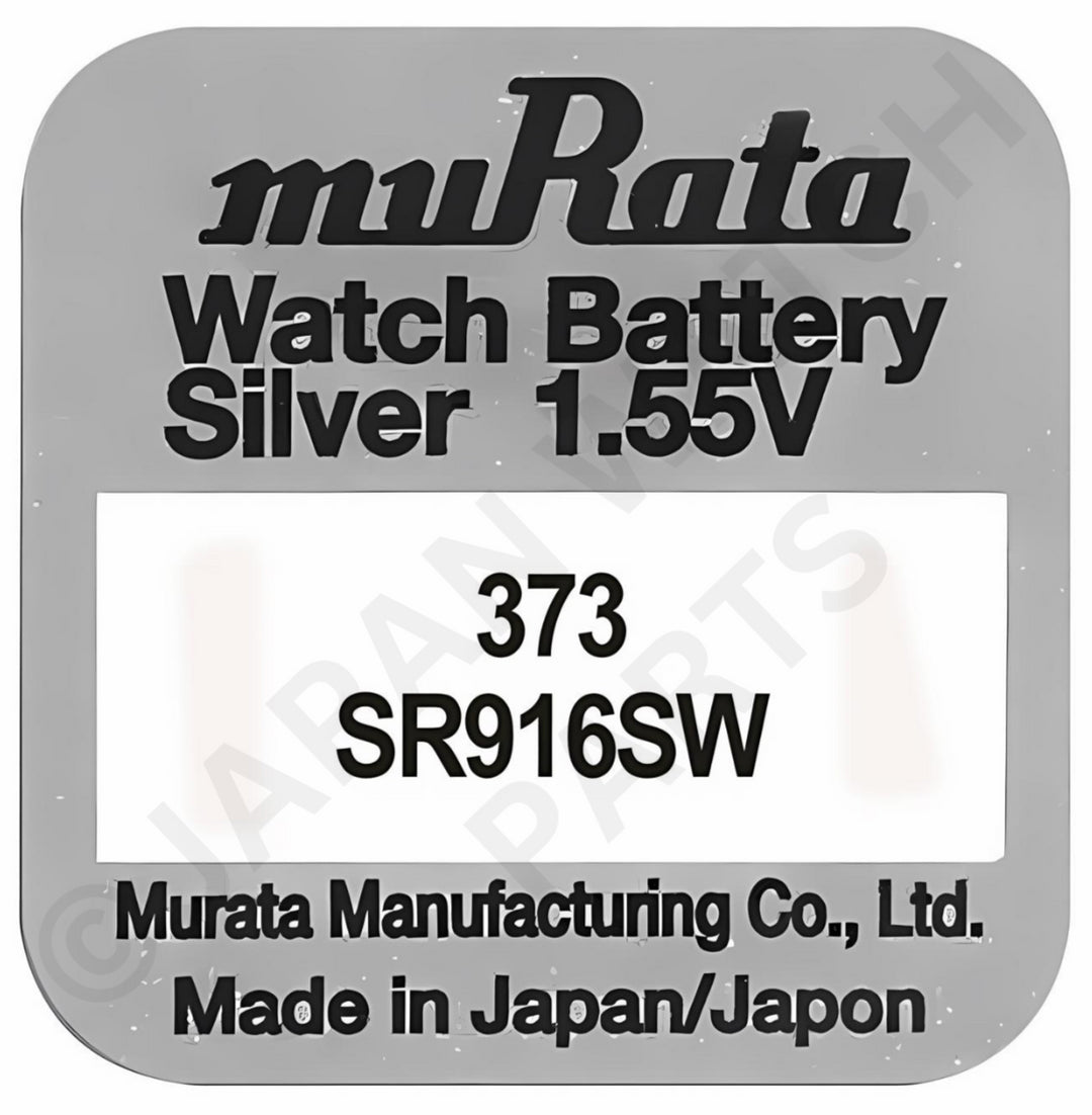 Murata 373 SR916SW 1.55v Silver Oxide, Mercury Free Watch Battery - Made In Japan