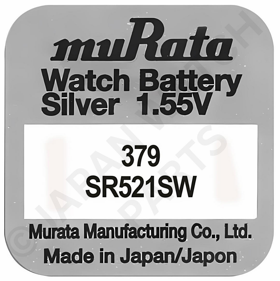 Murata 379 SR521SW 1.55v Silver Oxide, Mercury Free Watch Battery - Made In Japan