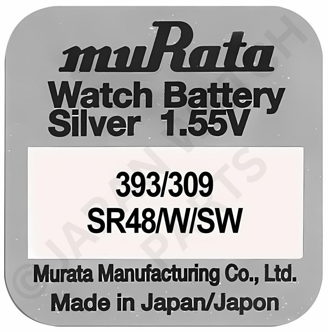 Murata 393 309 SR48 1.55v Silver Oxide, Mercury Free Watch Battery - Made In Japan