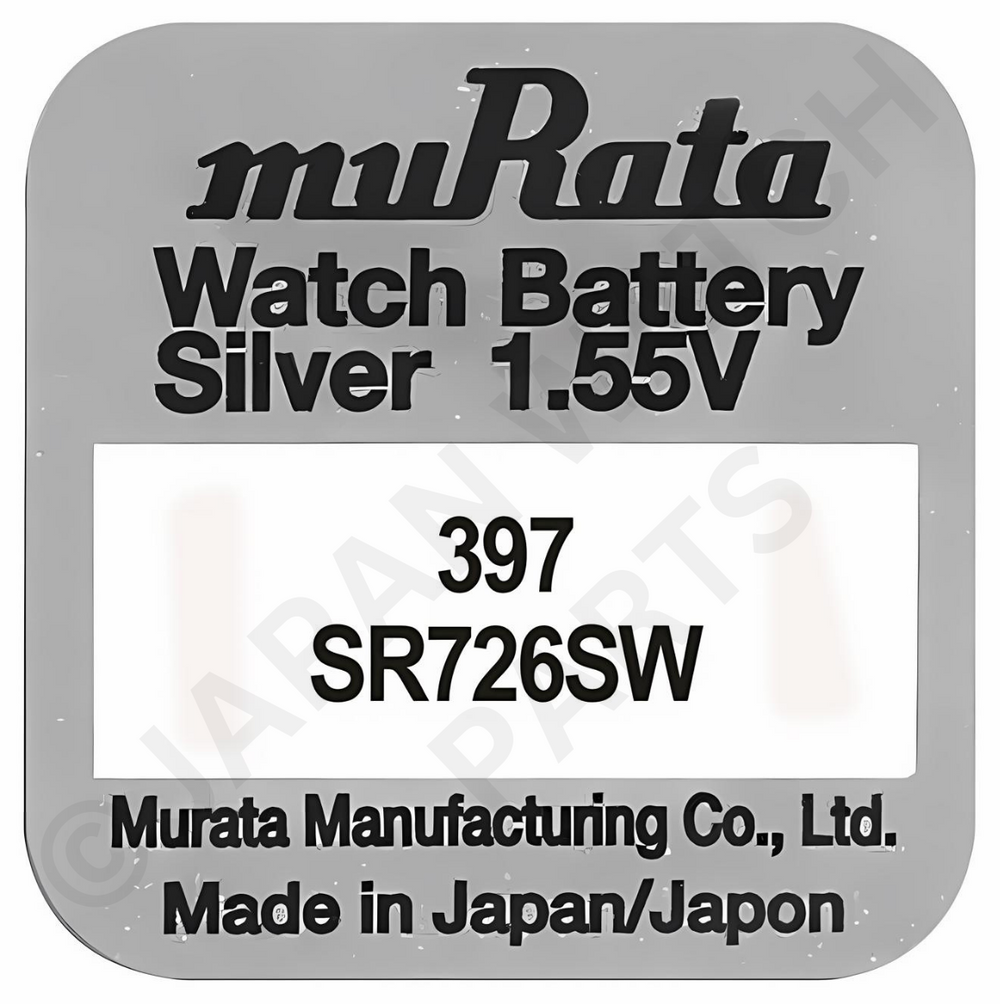 Murata 397 SR726SW 1.55v Silver Oxide, Mercury Free Watch Battery - Made In Japan