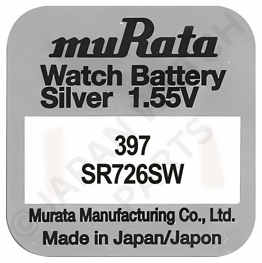 Murata 397 SR726SW 1.55v Silver Oxide, Mercury Free Watch Battery - Made In Japan
