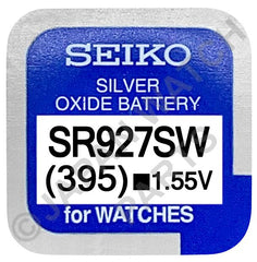 Seiko 395 SR927SW 1.55v Silver Oxide, Mercury Free Watch Battery - Made In Japan