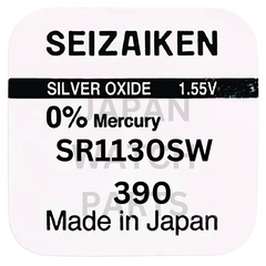 Seizaiken SR1130SW Silver Oxide Watch Battery | Genuine Japan Made | 390 | Long-Lasting Power
