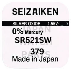 Seizaiken SR521SW Silver Oxide Watch Battery | Genuine Japan Made | 379 | Long-Lasting Power
